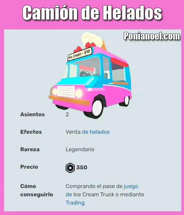 camion de helados de Adopt Me Roblox