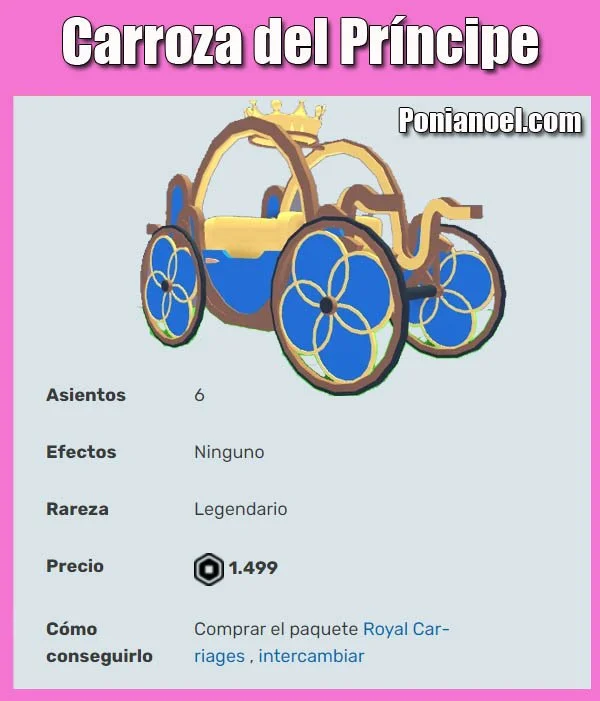 carroza del principe adopt me roblox