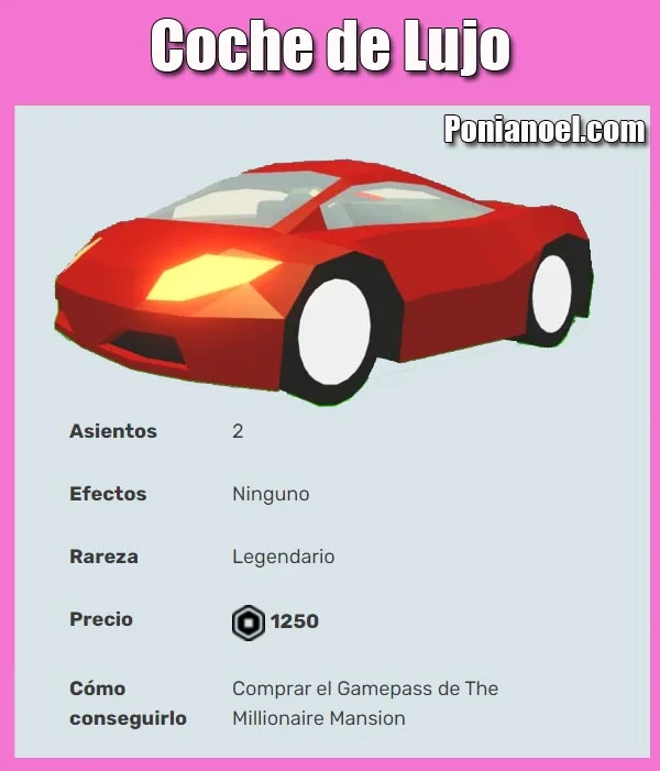 coche de lujo de Adopt Me Roblox